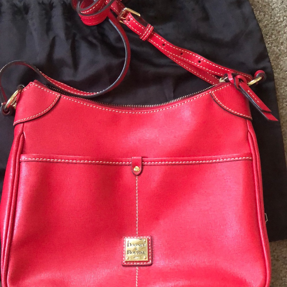 Dooney & Bourke red leather cross body bag